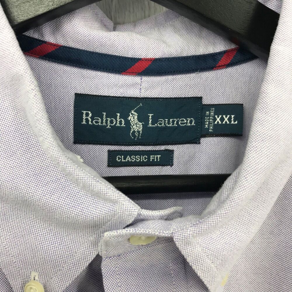 Ralph Lauren‎ Classic Fit Oxford Button Up Shirt XXL Long Sleeve Purple - Picture 5 of 10